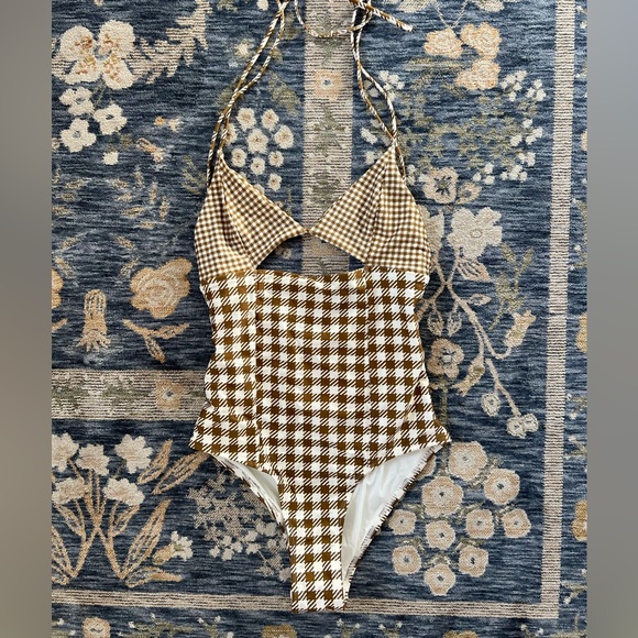 Shani Shemer Melissa One Piece in Brown Gingham - Picture 1 of 5